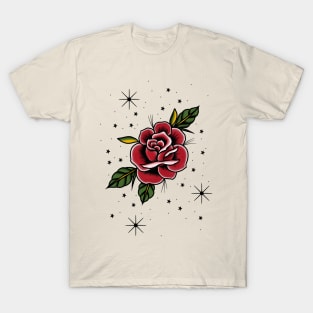 American Traditional Rose Tattoo Design T-Shirt